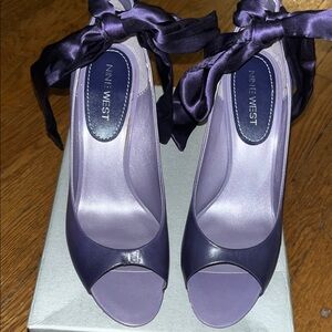 Nine West Women's Satin Purple Heels